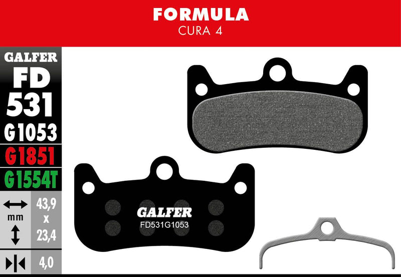 Galfer G1053 Standard Brake Pads Formula Cura 4 Bicycle Semi-Metallic Pair #FD531G1053
