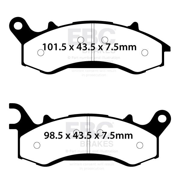 EBC FA Series Organic Brake Pads for 2019-2022 MUTT Organic Base Set
