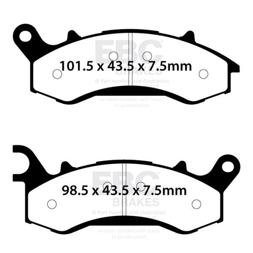 EBC FA Series Organic Brake Pads for 2019-2022 MUTT Organic Base Set