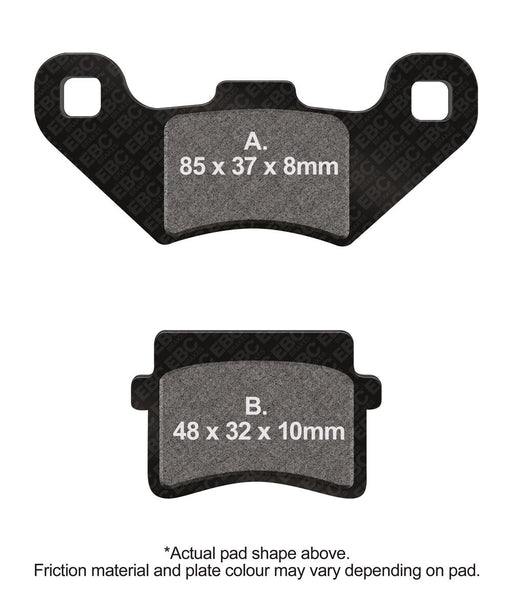 EBC SFAC Carbon Series Scooter Brake Pads for 2012-2013 MH MH10 50 Street Set