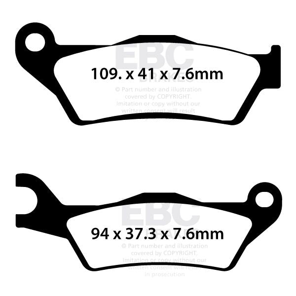 EBC SFA Series Organic Scooter Brake Pads Organic Base Set