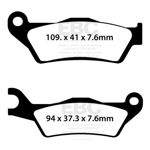 EBC SFA Series Organic Scooter Brake Pads Organic Base Set