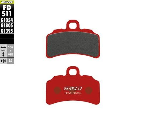 Galfer Semi-Metallic Brake Pads Multi-Purpose Off-Road Front Semi-Sintered Metal Set #FD511G1805