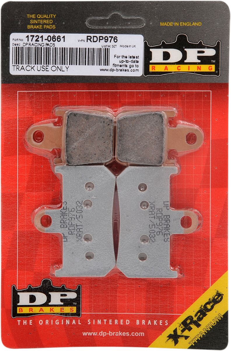 DP Brakes RDP X-Race Titanium Sintered Brake Pads for 2007-2020 YAMAHA RDP Racing Front Sintered Metal Copper Alloy Set of 4 #RDP976
