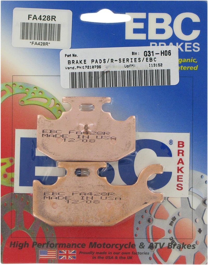 EBC Long-Life Sintered "R" Brake Pads for 2004-2014 YAMAHA FA-R Series Rear Rear Left Sintered Metal Bronze Set of 2