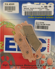 EBC Long-Life Sintered "R" Brake Pads for 2006-2024 YAMAHA FA-R Series Front Sintered Metal Bronze Set of 2