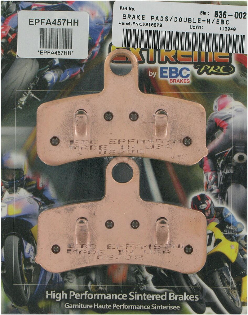 EBC Extreme Performance Sintered "EPFA" Brake Pads for 2008-2017, 2021-2022 Harley-Davidson EPFA-HH Series Front Sintered Metal Copper Set of 2