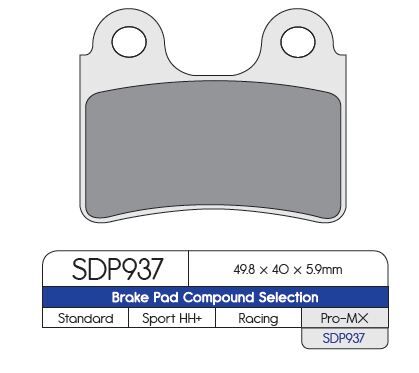 DP Brakes SDP Pro MX High-Performance Brake Pads Off-Road Front Sintered Metal Copper Alloy Pair