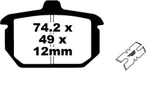 EBC FA-HH Series Sindered Brake Pads for 1982-1987 Harley-Davidson Street Rear Sintered Metal Pair