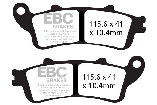 EBC Vee Semi-Sintered Brake Pads for 2001-2016 HONDA Street Rear Semi-Sintered Metal Semi-Metallic Pair