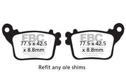 EBC Vee Semi-Sintered Brake Pads Street Rear Semi-Sintered Metal Semi-Metallic Pair