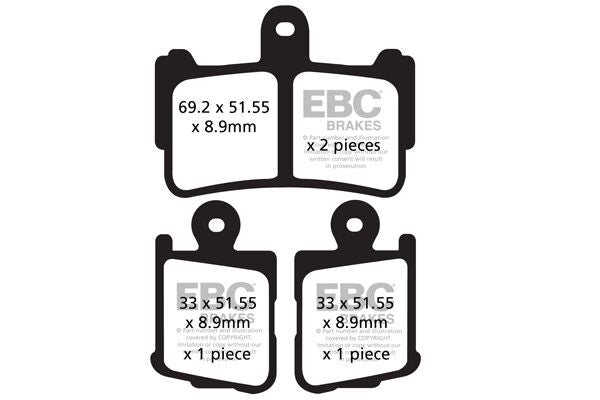 EBC FA-HH Series Sindered Brake Pads for 2010-2016 HONDA VFR 1200 F Street Front Sintered Metal Pair
