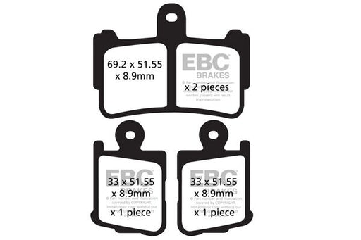 EBC FA-HH Series Sindered Brake Pads for 2010-2016 HONDA VFR 1200 F Street Front Sintered Metal Pair