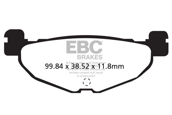 EBC SFA-HH Series Sindered Scooter Brake Pads for 2004-2013 YAMAHA Street Rear Sintered Metal Pair