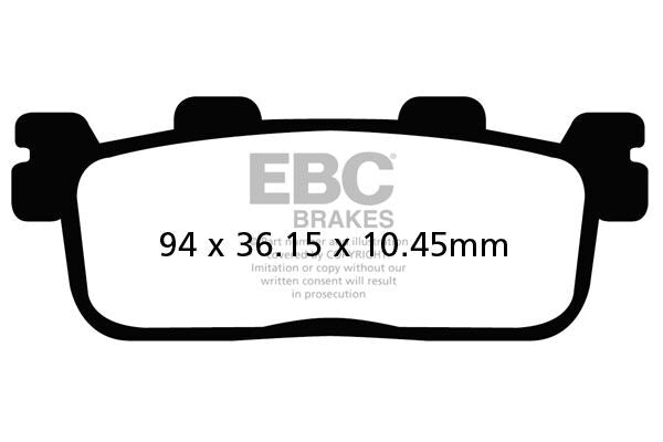 EBC SFA-HH Series Sindered Scooter Brake Pads Street Rear Sintered Metal Pair