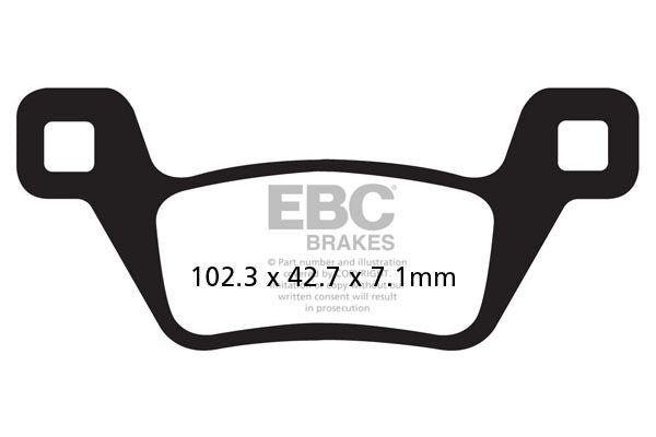 EBC R Series Heavy Duty Sindered Brake Pads for 2012-2018 KYMCO Off-Road Rear Sintered Metal Pair