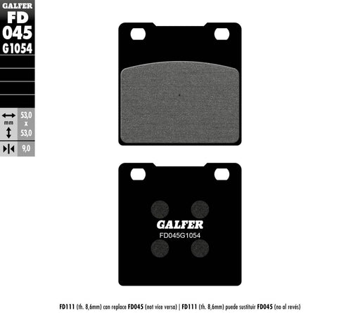 Galfer Semi-Metallic Brake Pads Street Rear Semi-Sintered Metal Set
