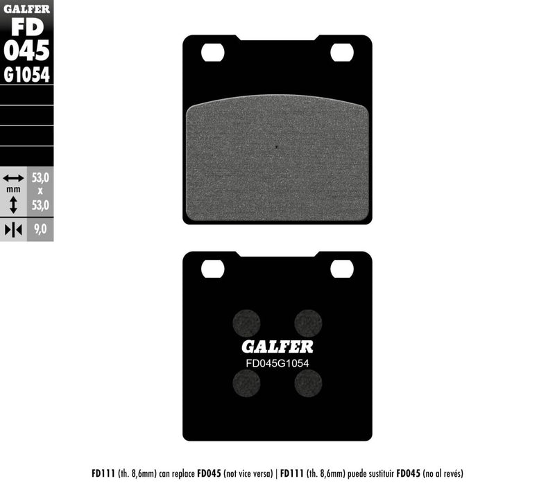 Galfer Semi-Metallic Brake Pads Street Rear Semi-Sintered Metal Set #FD045G1054