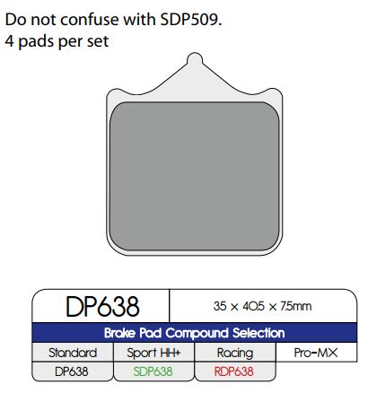 DP Brakes Standard Sintered Metal Brake Pads Multi-Purpose Front Pair