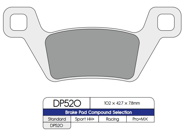 DP Brakes Standard Sintered Metal Brake Pads for 2011-2024 KYMCO MXU Multi-Purpose Front Pair