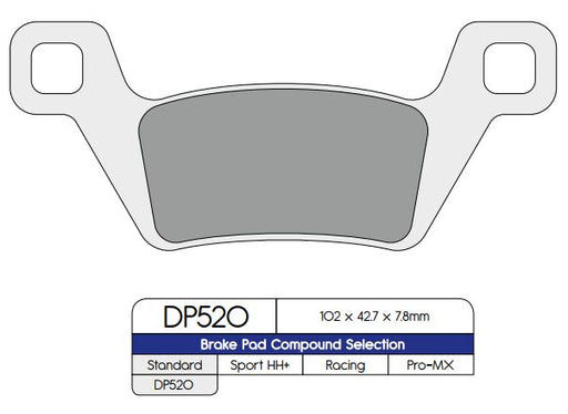 DP Brakes Standard Sintered Metal Brake Pads for 2011-2024 KYMCO MXU Multi-Purpose Front Pair