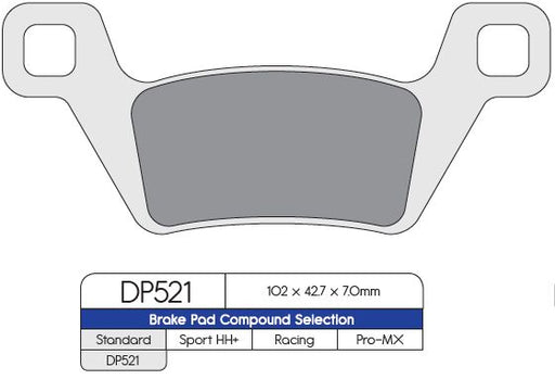 DP Brakes Standard Sintered Metal Brake Pads for 2013-2018 KYMCO MXU Multi-Purpose Rear Pair
