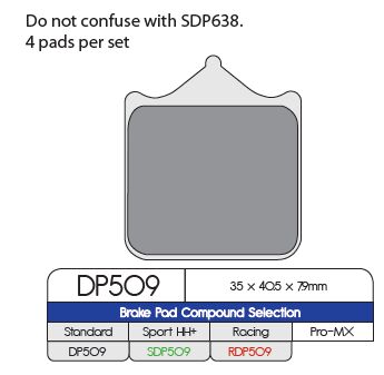 DP Brakes Standard Sintered Metal Brake Pads for 2010-2018, 2020 BMW S 1000 R Multi-Purpose Front Pair