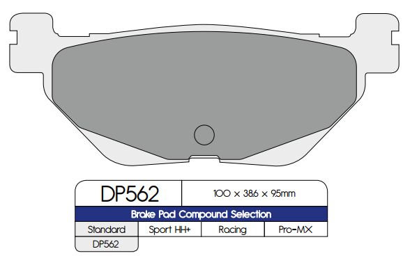 DP Brakes Standard Sintered Metal Brake Pads for 2012-2017 YAMAHA XP 530 T-Max Multi-Purpose Rear Pair