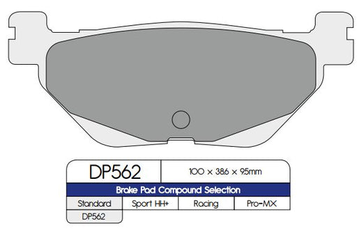 DP Brakes Standard Sintered Metal Brake Pads for 2012-2017 YAMAHA XP 530 T-Max Multi-Purpose Rear Pair
