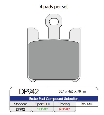 DP Brakes Standard Sintered Metal Brake Pads Multi-Purpose Front Pair