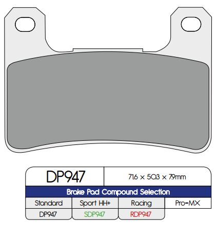 DP Brakes Standard Sintered Metal Brake Pads Multi-Purpose Front Pair