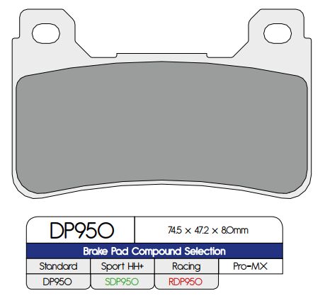 DP Brakes Standard Sintered Metal Brake Pads for 2004-2018 HONDA Multi-Purpose Front Pair