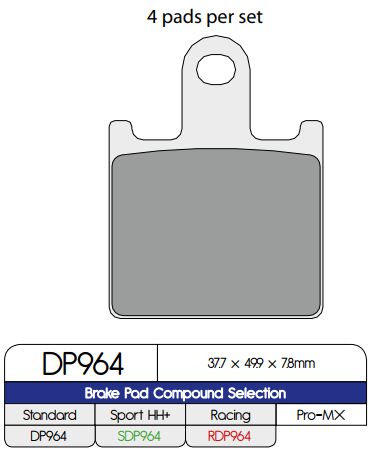 DP Brakes Standard Sintered Metal Brake Pads for 2006-2024 KAWASAKI Multi-Purpose Front Pair