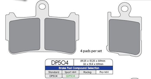 DP Brakes SDP HH+ Supersport Pads for 2010-2016 HONDA VFR 1200 F Brake Pad Street Front Sintered Metal Pair