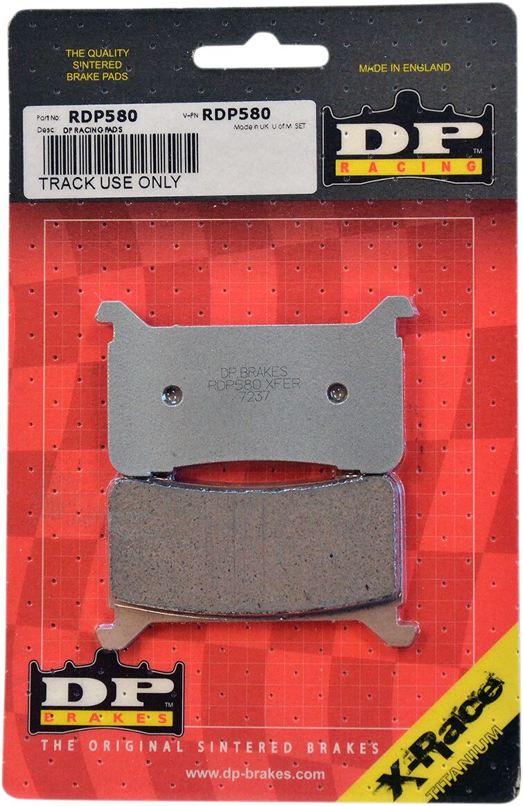 DP Brakes RDP X-Race Titanium Sintered Brake Pads for 2017-2025 HONDA RDP Racing Front Sintered Metal Copper Alloy Set of 2