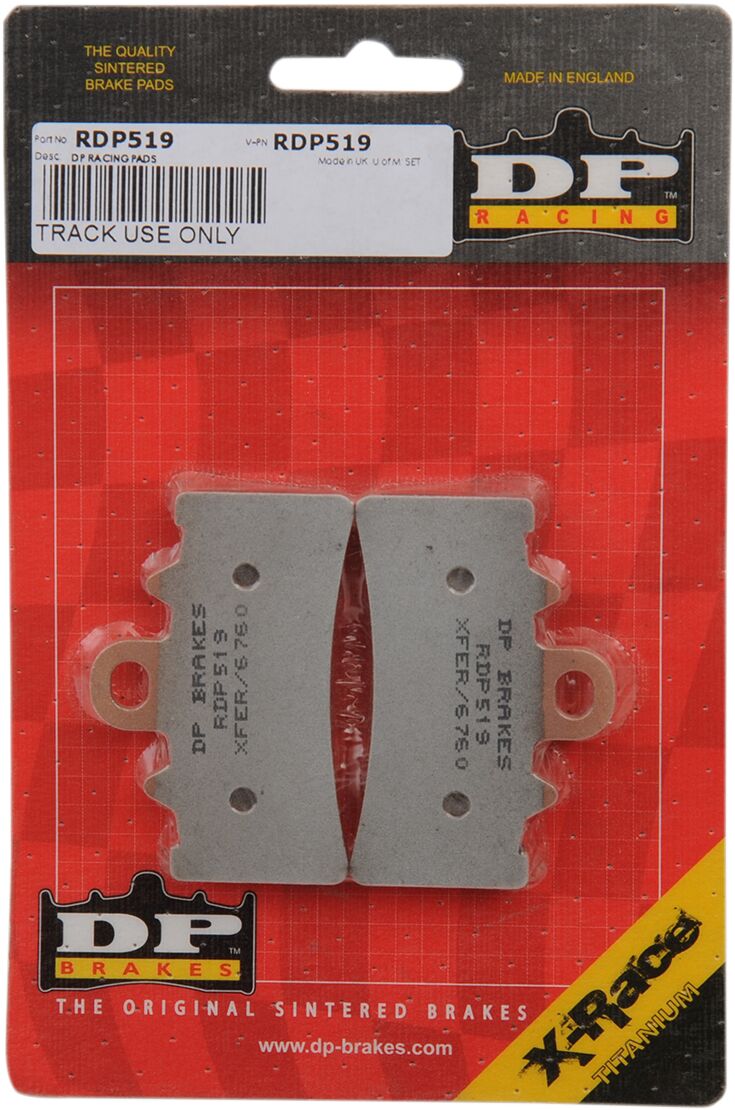 DP Brakes RDP X-Race Titanium Sintered Brake Pads RDP Racing Front Sintered Metal Copper Alloy Set of 2