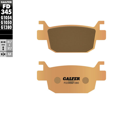 Galfer HH Sintered Brake Pads for 2007-2019, 2021-2025 HONDA Street Rear Sintered Metal Set #FD345G1380