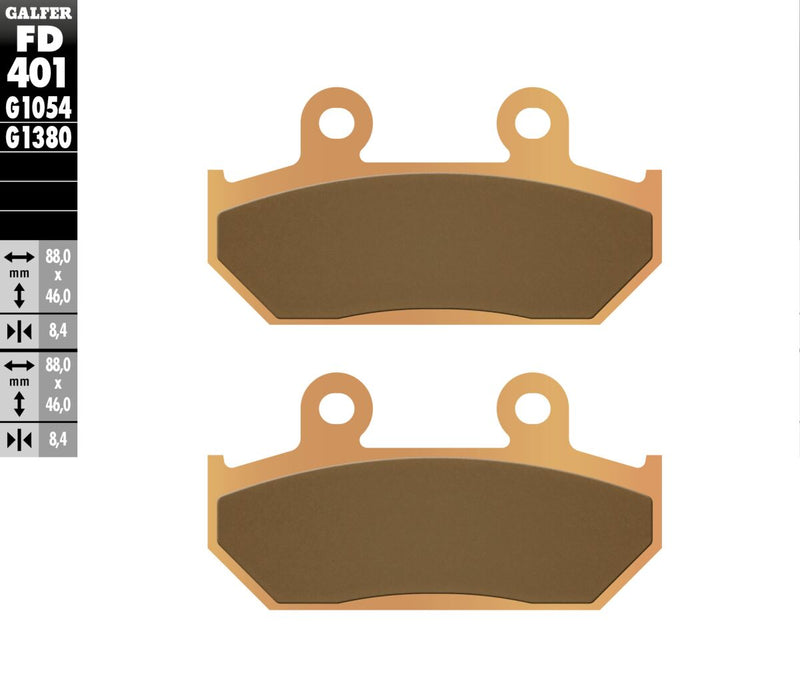Galfer HH Sintered Brake Pads for 2002-2019, 2022-2024 SUZUKI Street Rear Sintered Metal Set #FD401G1380