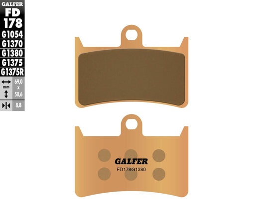 Galfer HH Sintered Brake Pads for 2002-2026 YAMAHA Street Sintered Metal Set #FD178G1380