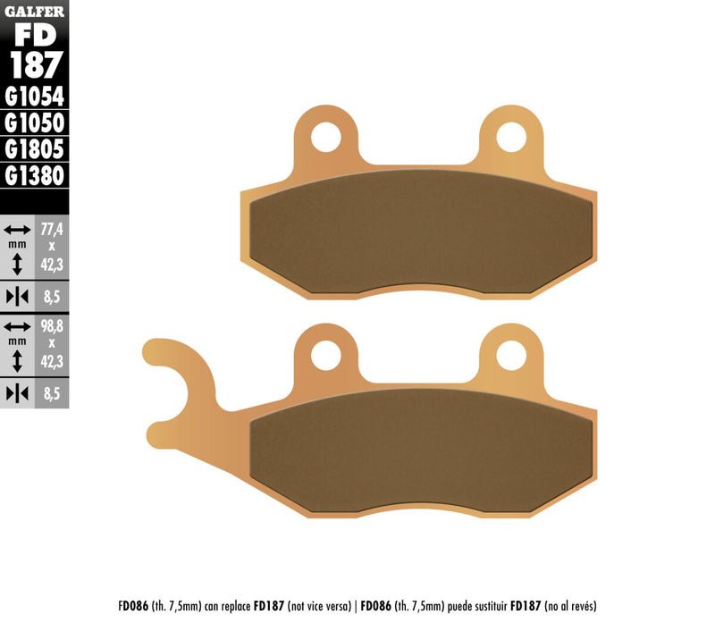 Galfer HH Sintered Brake Pads Street Front Sintered Metal Set #FD187G1380