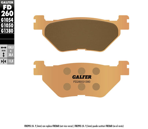 Galfer HH Sintered Brake Pads for 2001-2026 YAMAHA Street Sintered Metal Set
