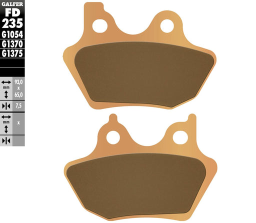 Galfer HH Sintered Brake Pads for 2000-2017 Harley-Davidson Street Sintered Metal Set #FD235G1375
