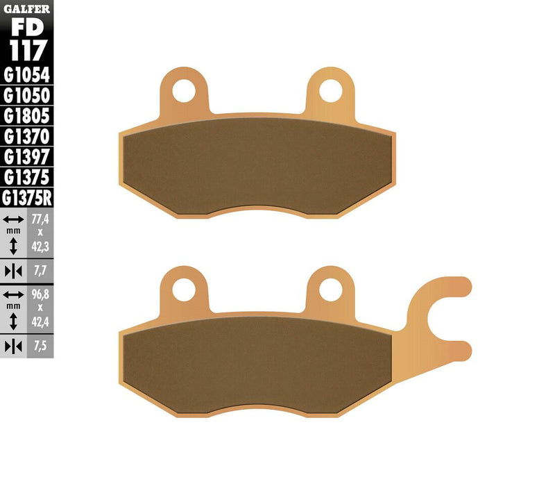Galfer HH Sintered Brake Pads Street Rear Sintered Metal Set #FD117G1375