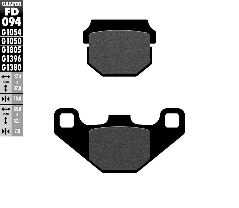 Galfer Semi-Metallic Brake Pads Street Front Semi-Sintered Metal Set #FD094G1050