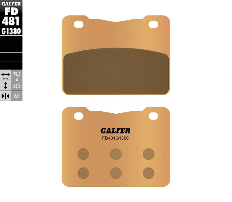 Galfer HH Sintered Brake Pads for 2012-2016, 2018-2025 SYM Street Front Rear Sintered Metal Set #FD481G1380