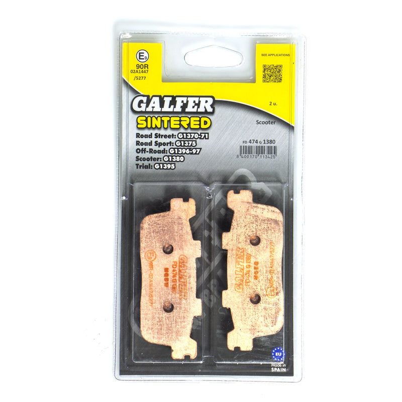 Galfer HH Sintered Brake Pads for 2005-2011, 2013-2016 KYMCO Multi-Purpose Street Front Rear Sintered Metal Set #FD474G1380