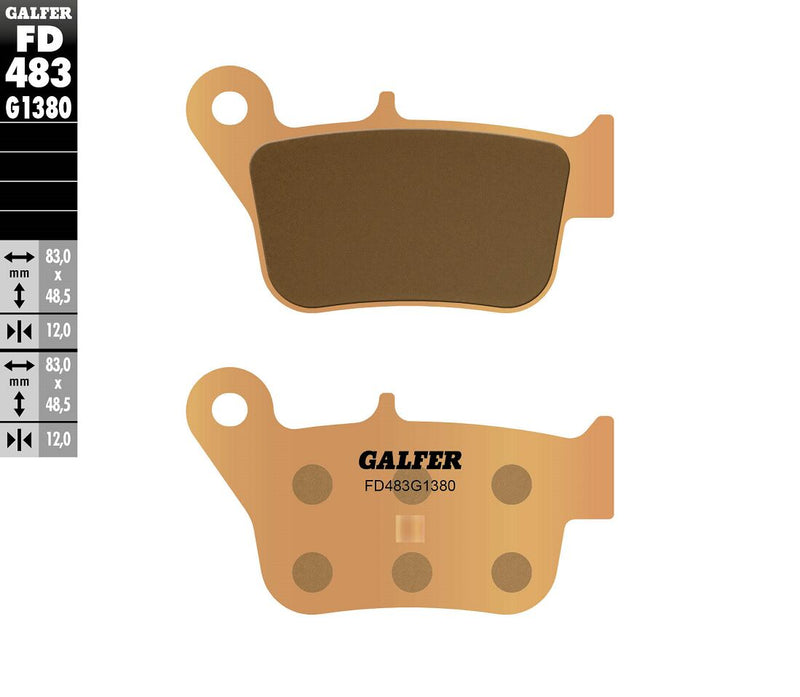 Galfer HH Sintered Brake Pads for 2012-2016, 2019 SYM MAXSYM 400 I ABS Multi-Purpose Front Rear Sintered Metal Set #FD483G1380