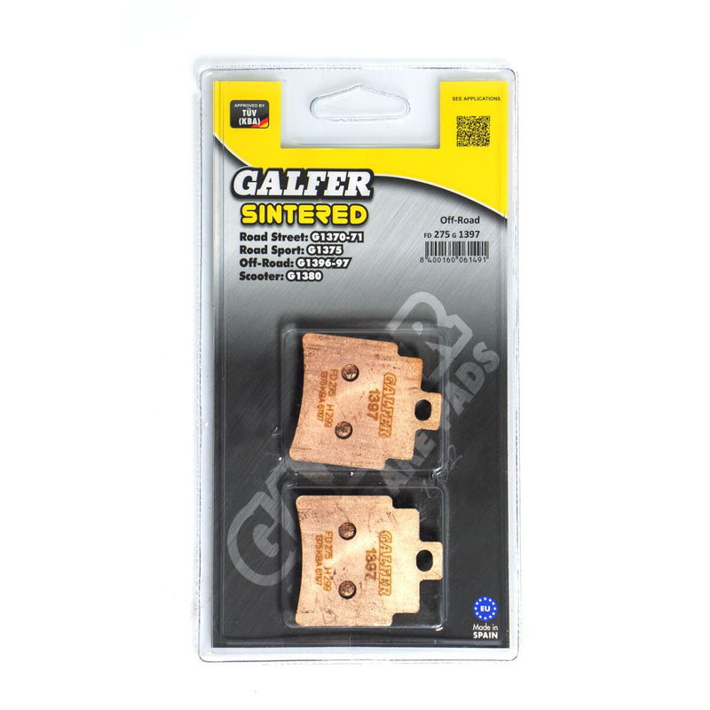 Galfer HH Sintered Brake Pads for 2004-2010 KYMCO Multi-Purpose Front Rear Sintered Metal Set #FD275G1397
