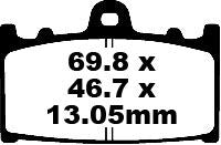 EBC TT Sport Carbon Fusion Brake Pads for 2002-2003, 2005-2009 SUZUKI VL 1500 LC Street Rear Pair