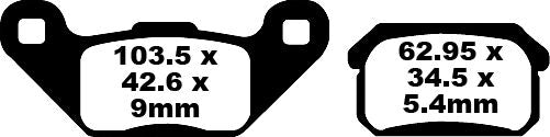 EBC TT Sport Carbon Fusion Brake Pads for 2006-2008 CPI XS 250 Off-Road Rear Pair
